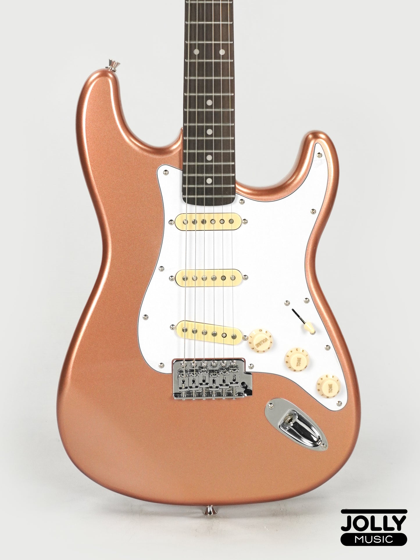 JCraft S-2 Stratocaster Stainless Frets Electric Guitar - RW / Rose Gold