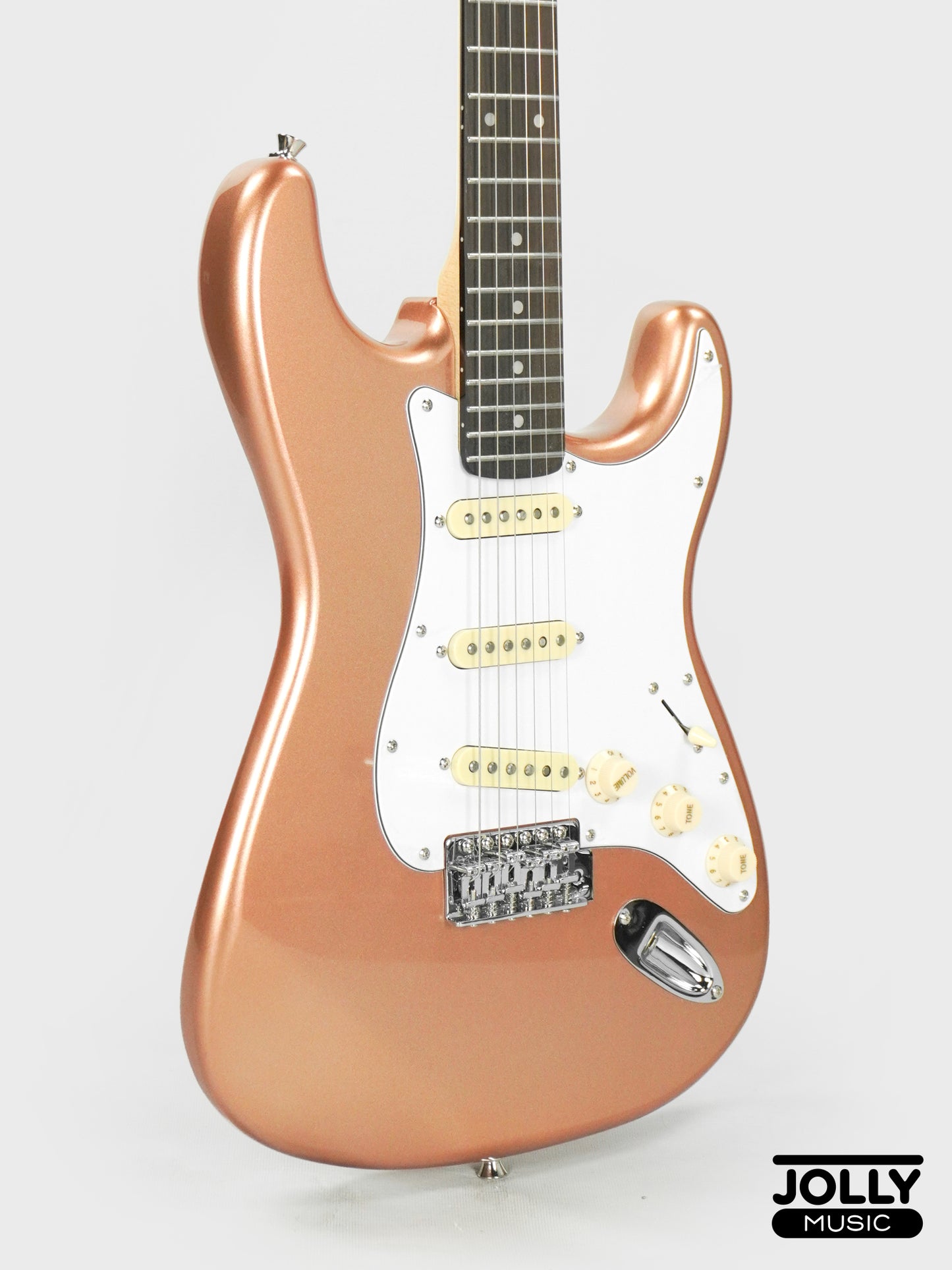 JCraft S-2 Stratocaster Stainless Frets Electric Guitar - RW / Rose Gold