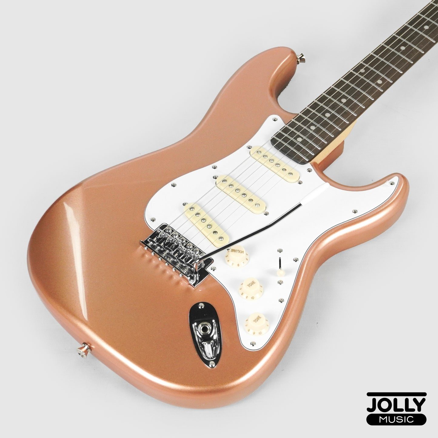 JCraft S-2 Stratocaster Stainless Frets Electric Guitar - RW / Rose Gold