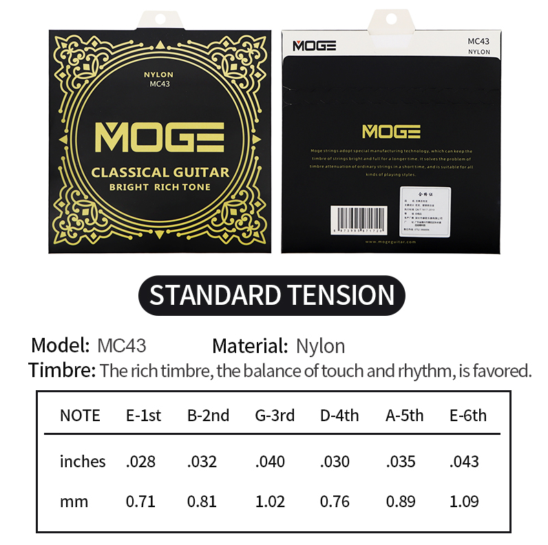 Moge MC43 Bright Rich Tone Classical Guitar Strings