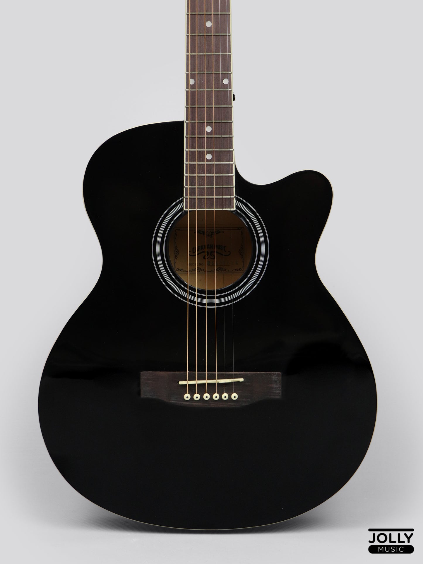 Caravan HS-4010 40 Acoustic Guitar with FREE Gigbag - Black