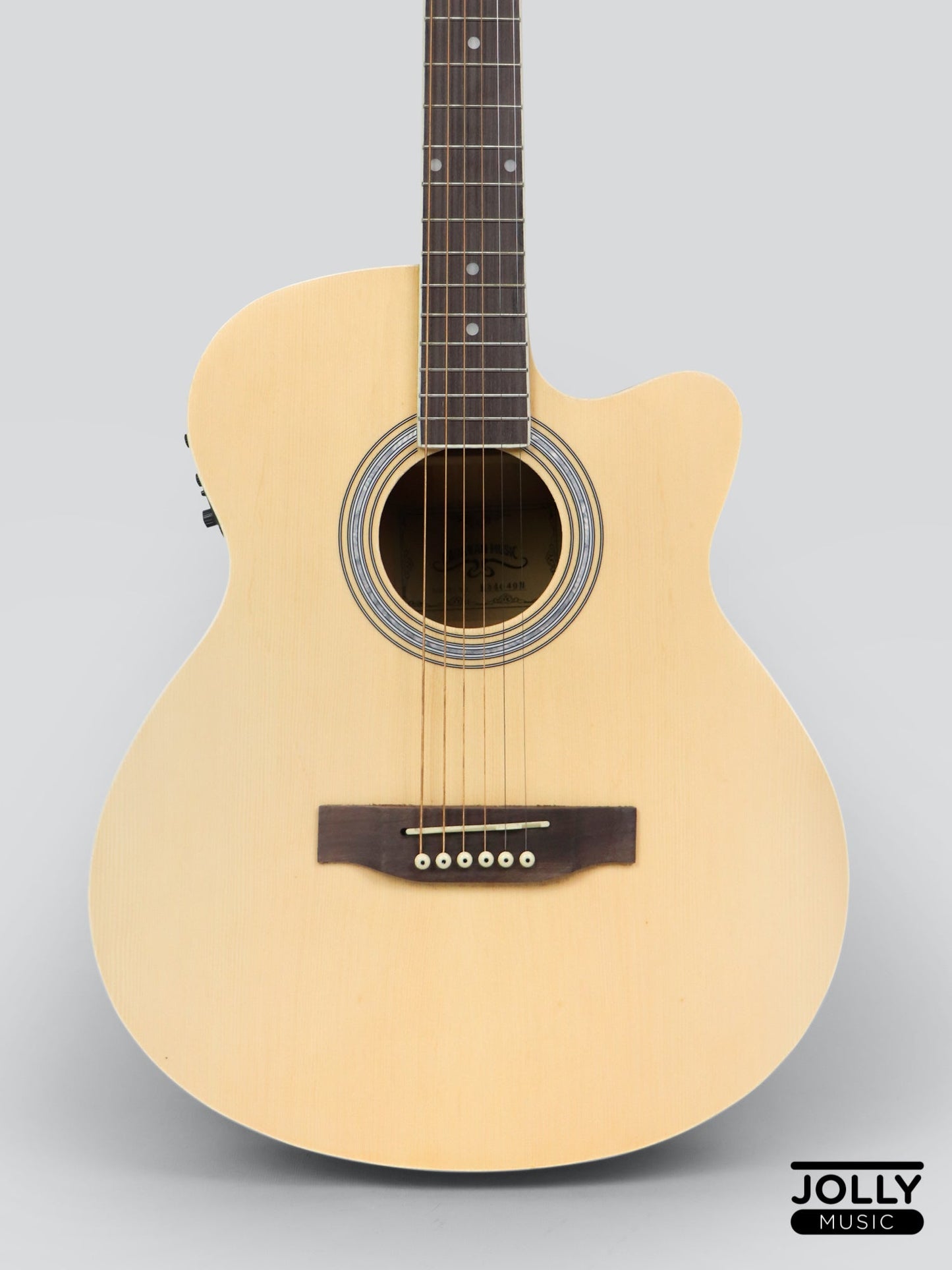 Caravan HS-4040 EQ Electric-Acoustic Guitar with FREE Gigbag and Pickup - Natural