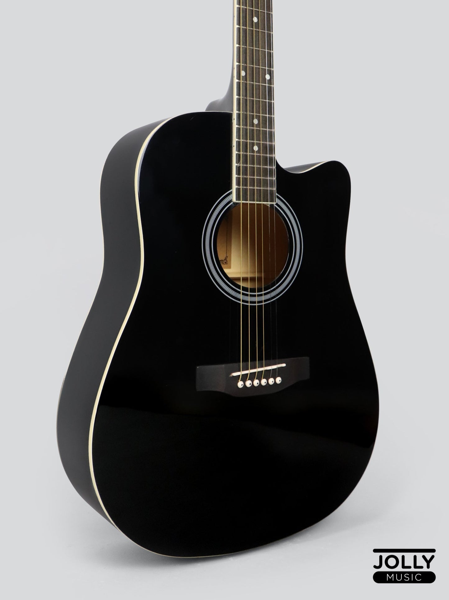Caravan HS-4111 Dreadnought 41 Acoustic Guitar - Black