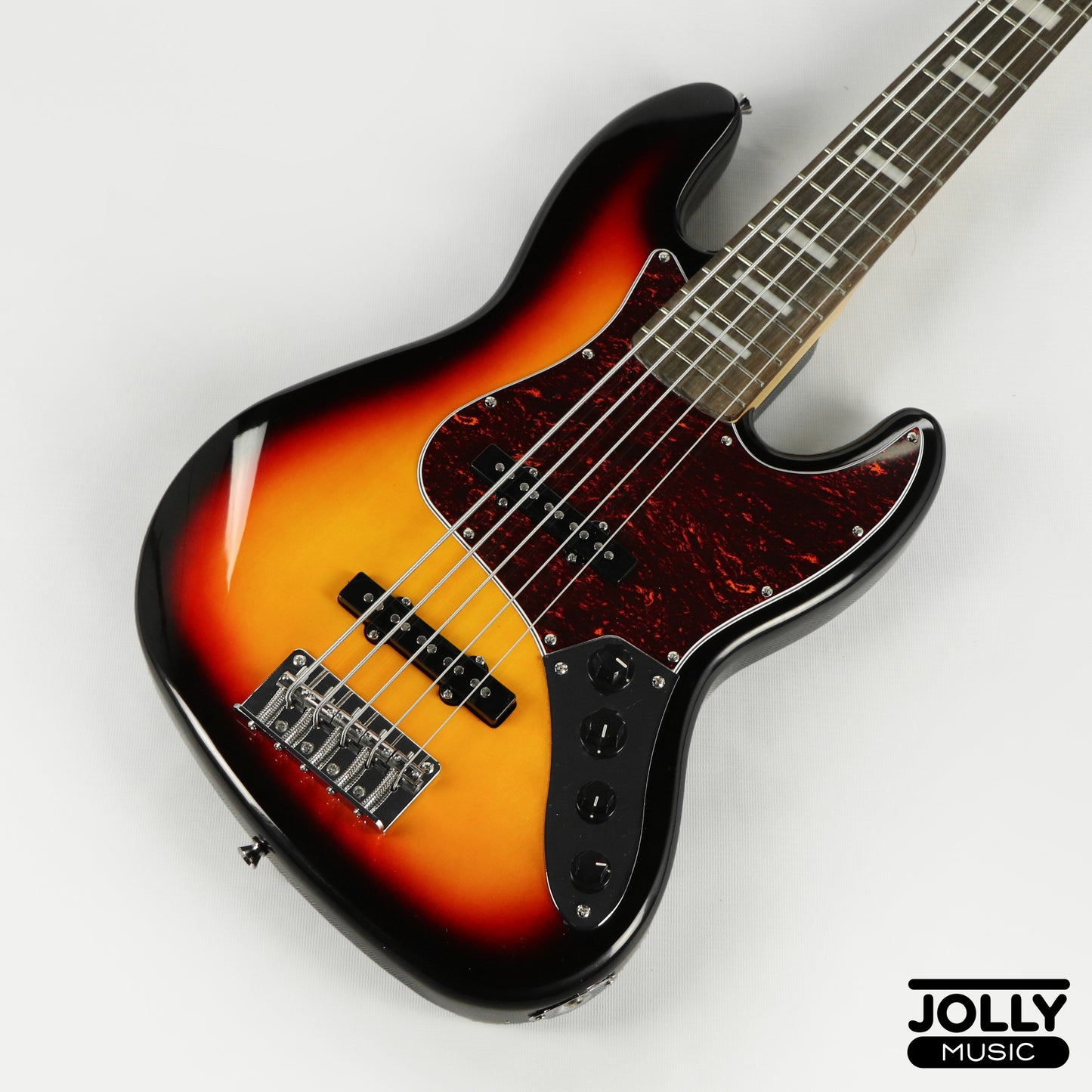 JCraft JB-2A J-Offset 5-String Bass Guitar - Sunburst