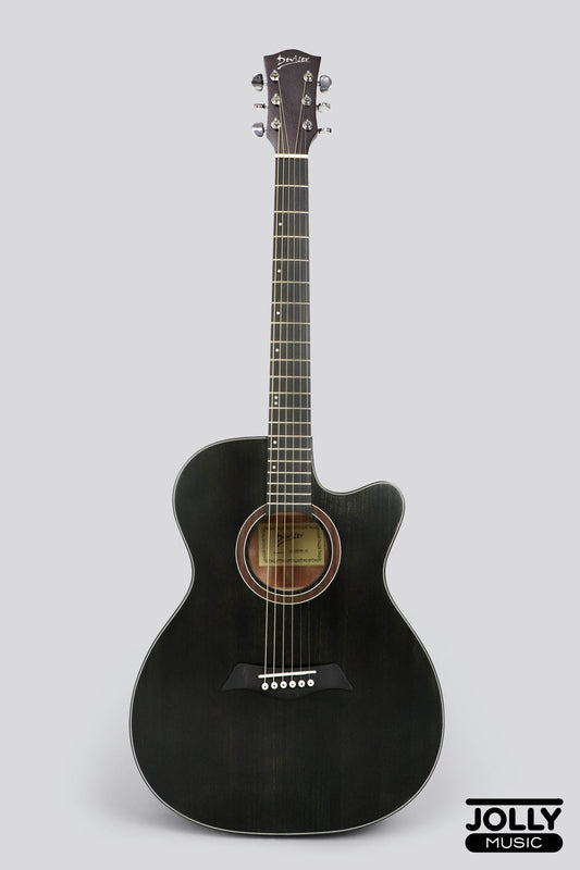 Deviser LS-130 Transblack OM Acoustic Guitar