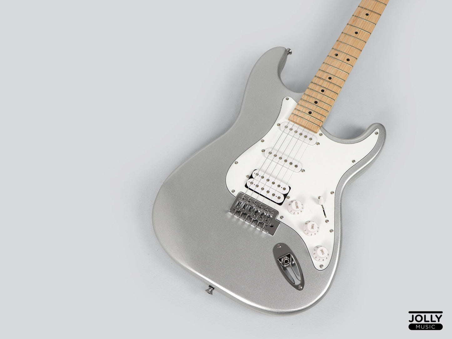 JCraft S-1H HSS Electric Guitar with Gigbag - Silver Sky
