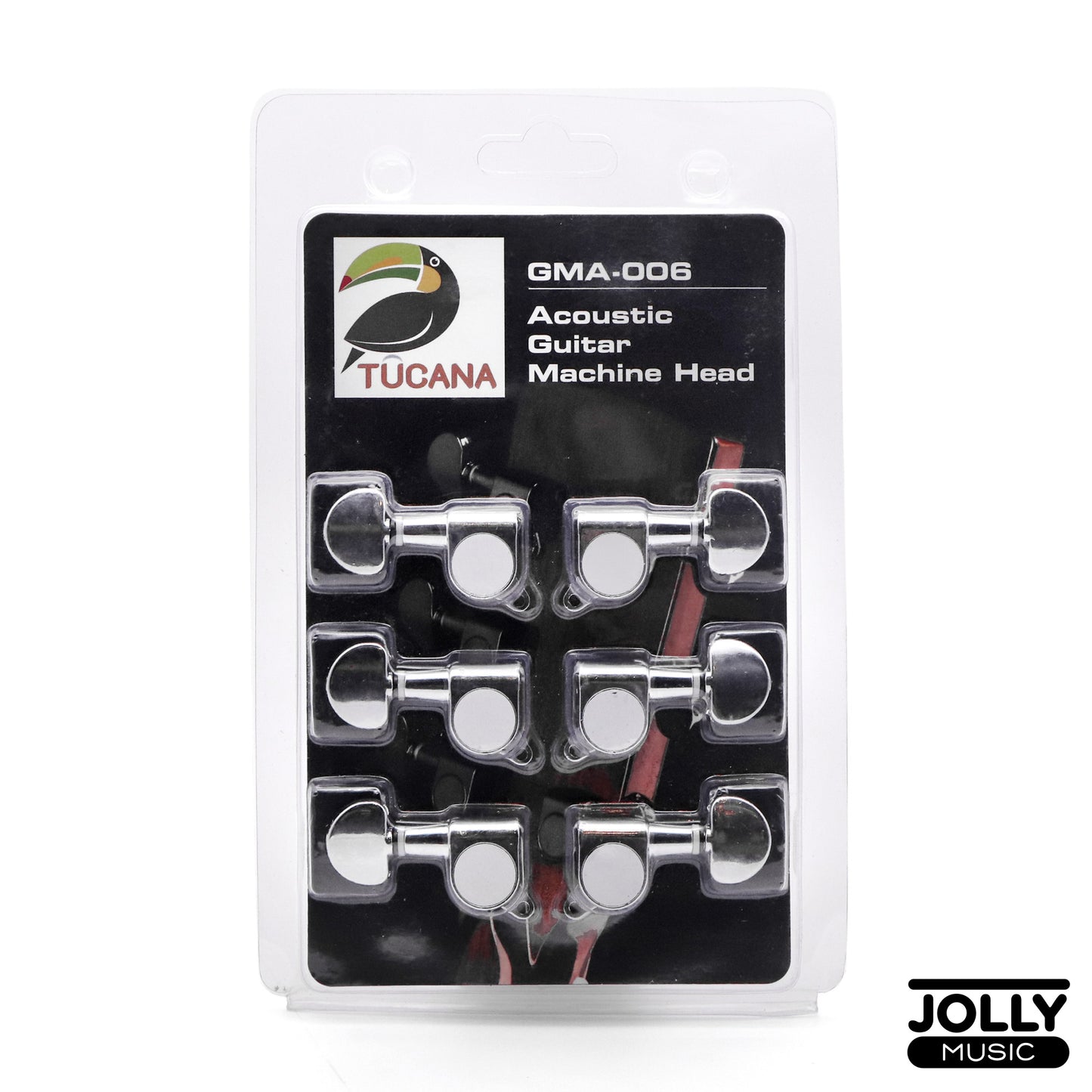 Tucana GMA-006 Mini Acoustic Guitar Tuner Machine Head 3x3 Set - Mini Kidney Chrome