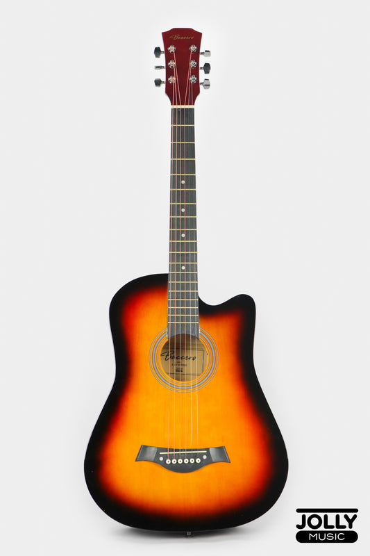 Baccero 38" Guitar K-38LT Truss Rod w/ Case, 3 Picks, Tuner, Capo - Sunburst