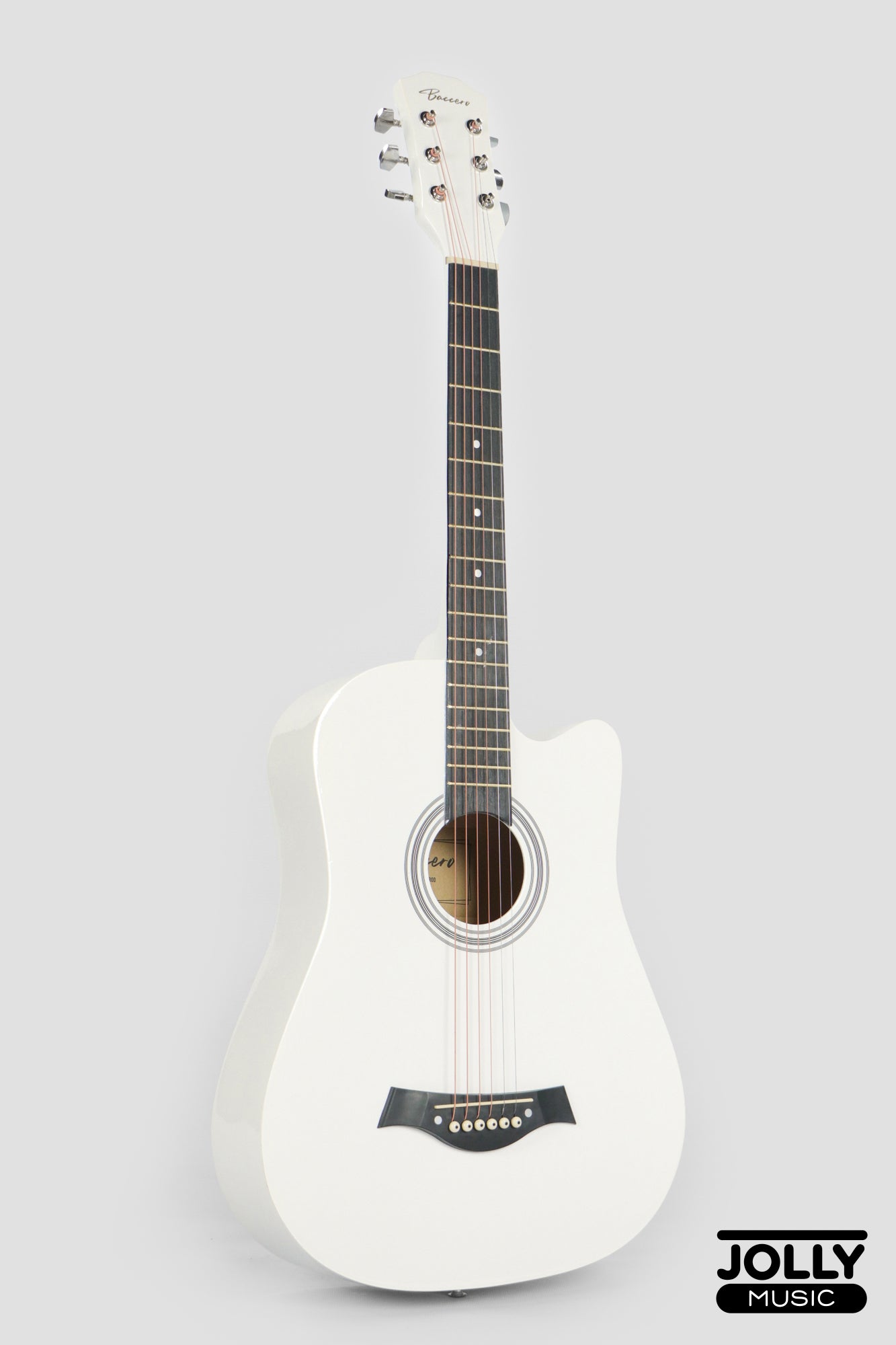 Baccero 38" Guitar K-38LT Truss Rod w/ Case, 3 Picks, Tuner, Capo - White