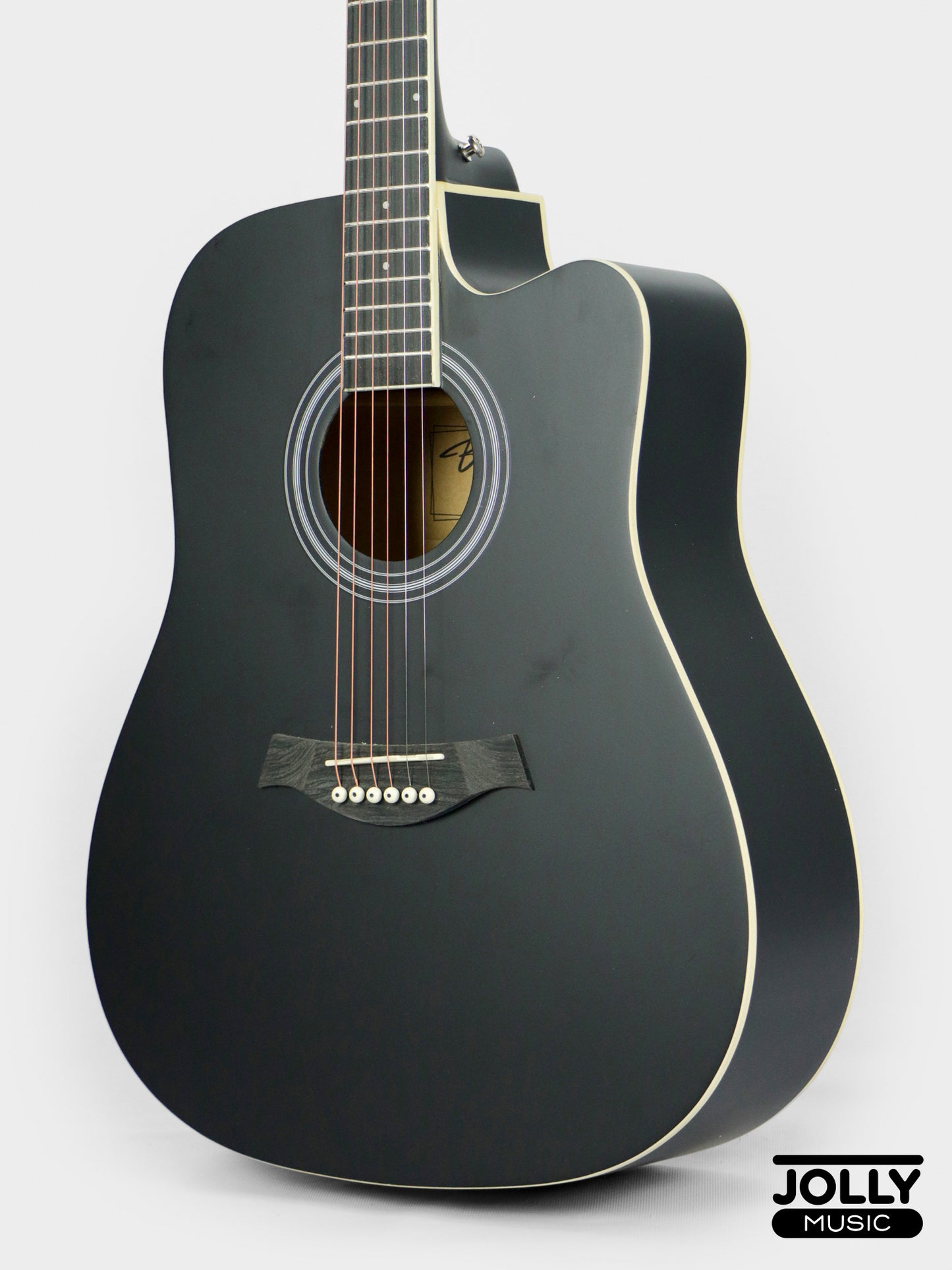Baccero 41" Guitar KT-41Y Truss Rod w/ Case, 3 Picks, Tuner, Capo - Black