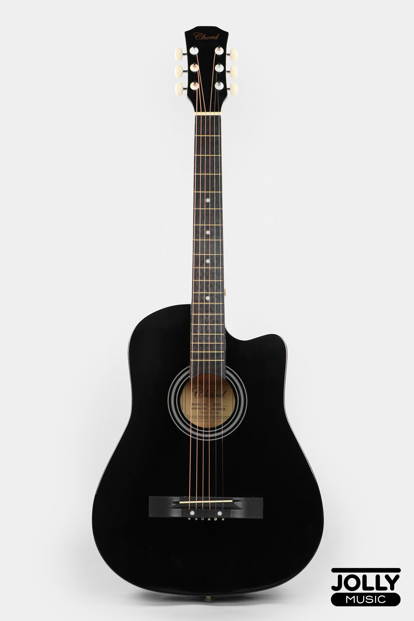 Chard 3850C Acoustic Guitar w/ Truss Rod & Bag - Black