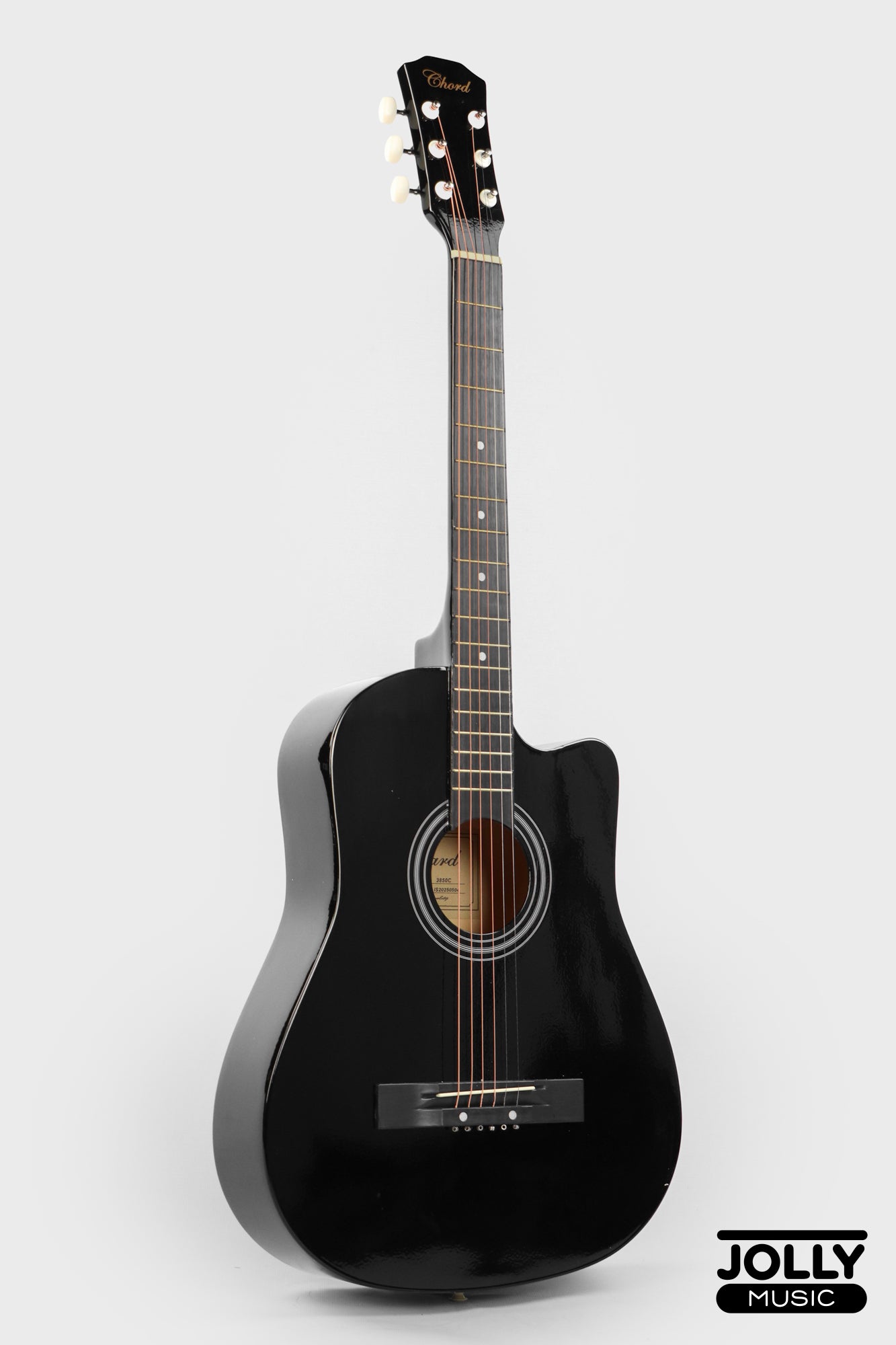 Chard 3850C Acoustic Guitar w/ Truss Rod & Bag - Black