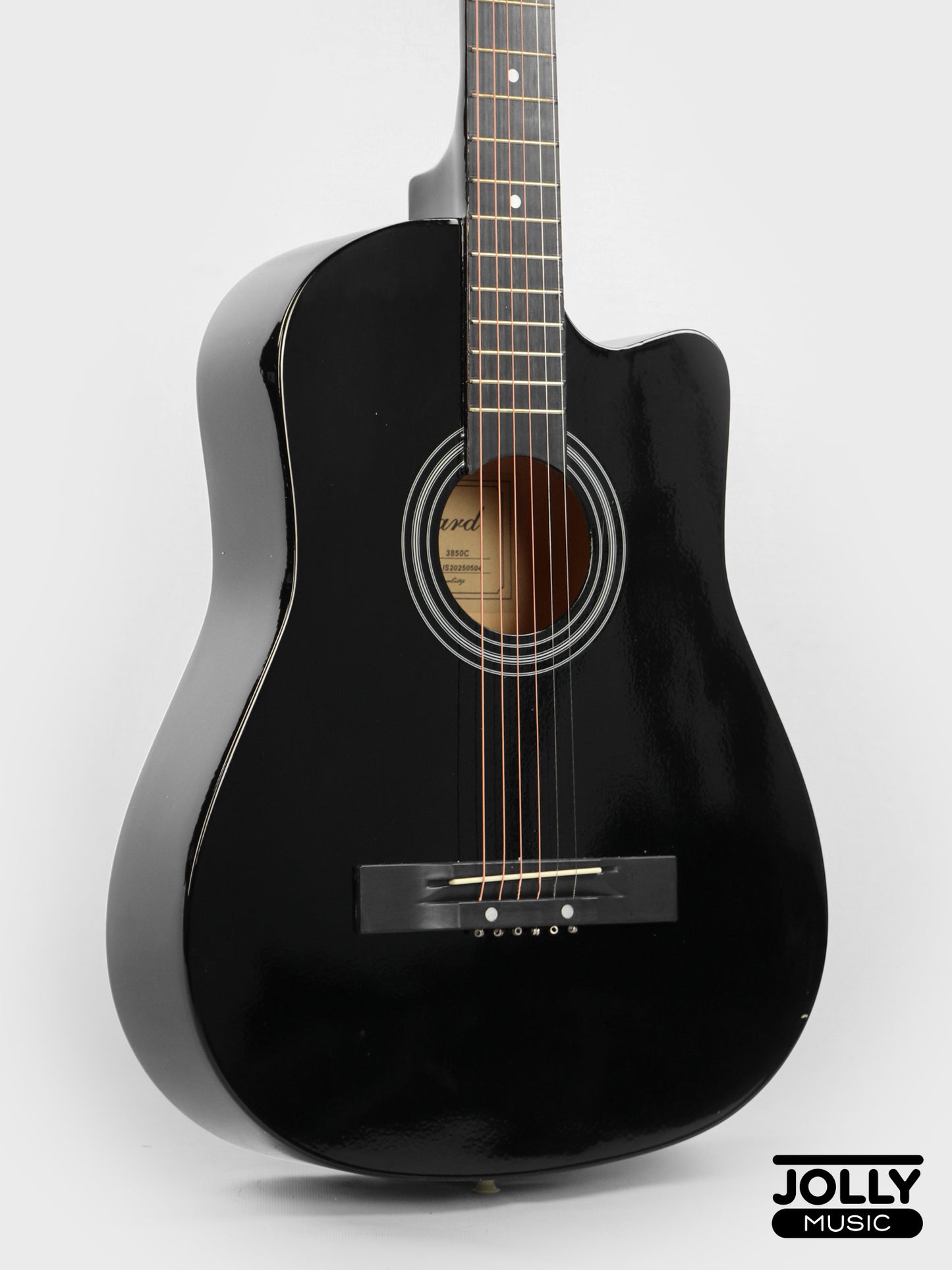 Chard 3850C Acoustic Guitar w/ Truss Rod & Bag - Black