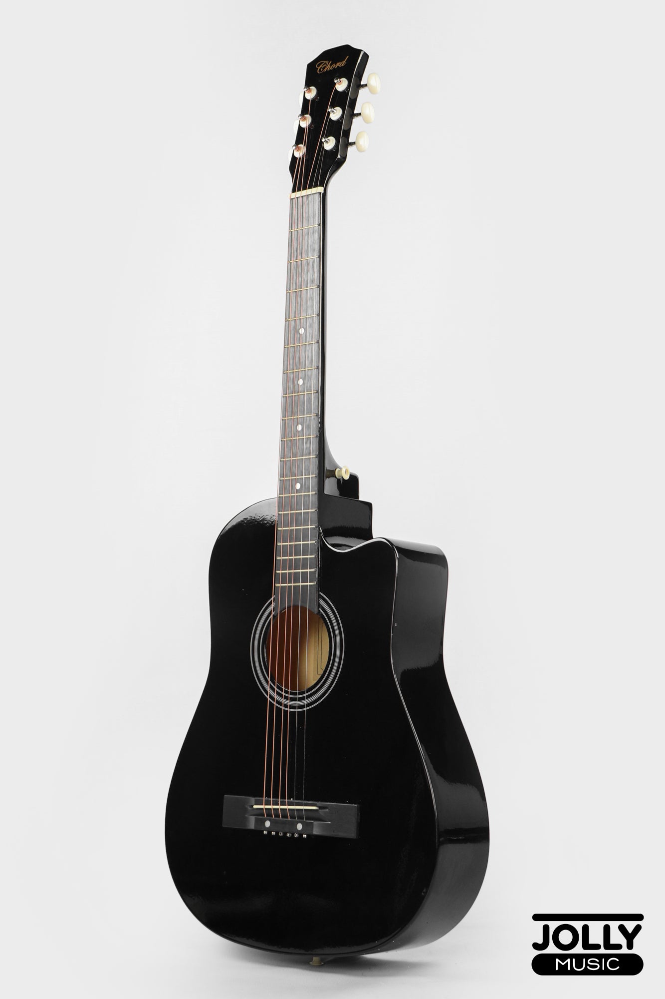 Chard 3850C Acoustic Guitar w/ Truss Rod & Bag - Black