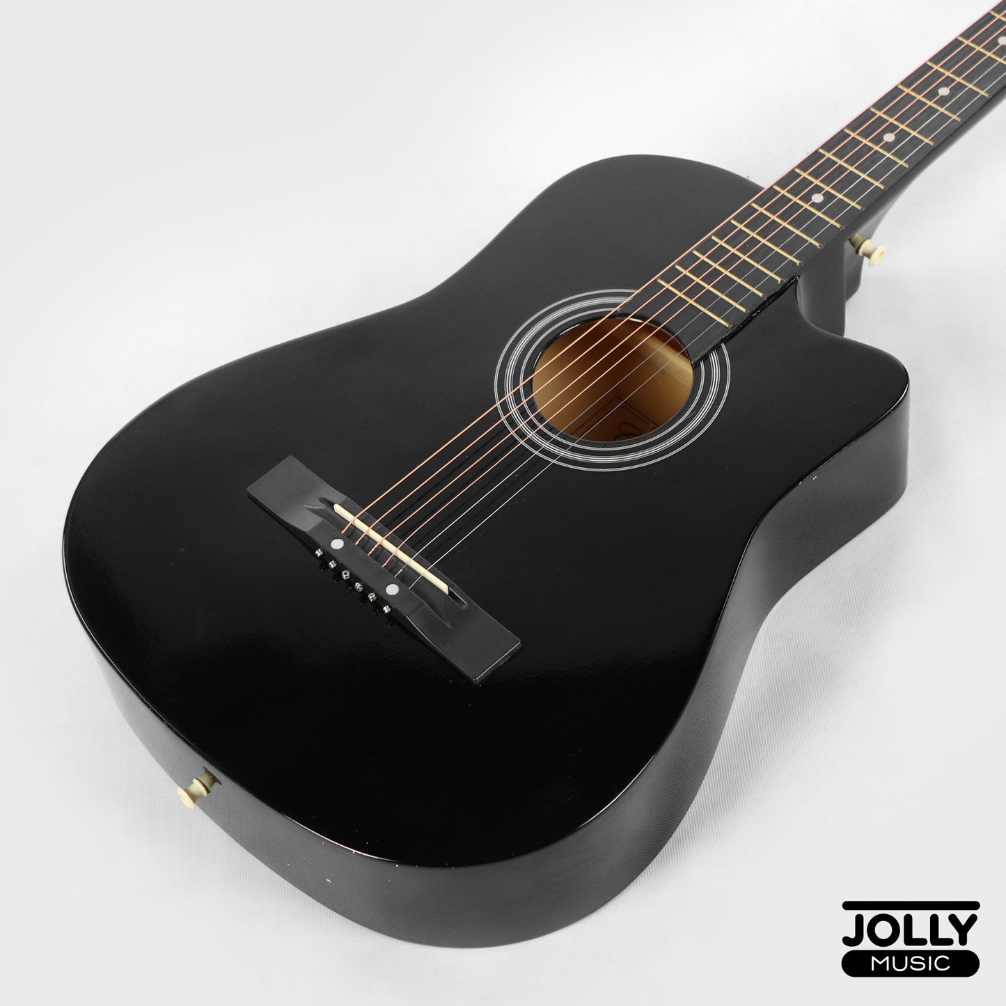 Chard 3850C Acoustic Guitar w/ Truss Rod & Bag - Black