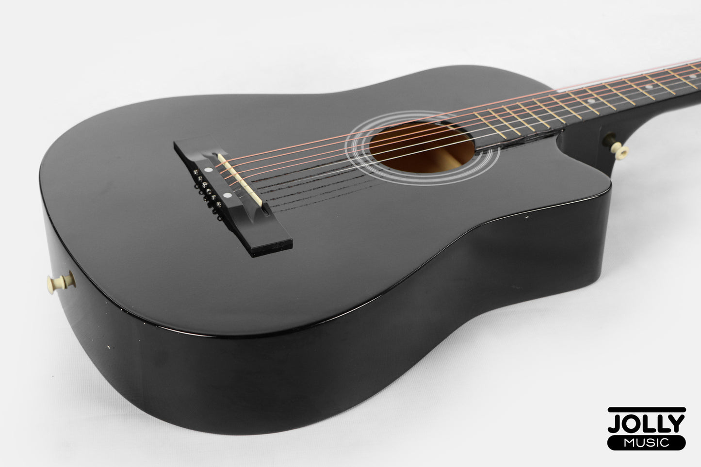 Chard 3850C Acoustic Guitar w/ Truss Rod & Bag - Black