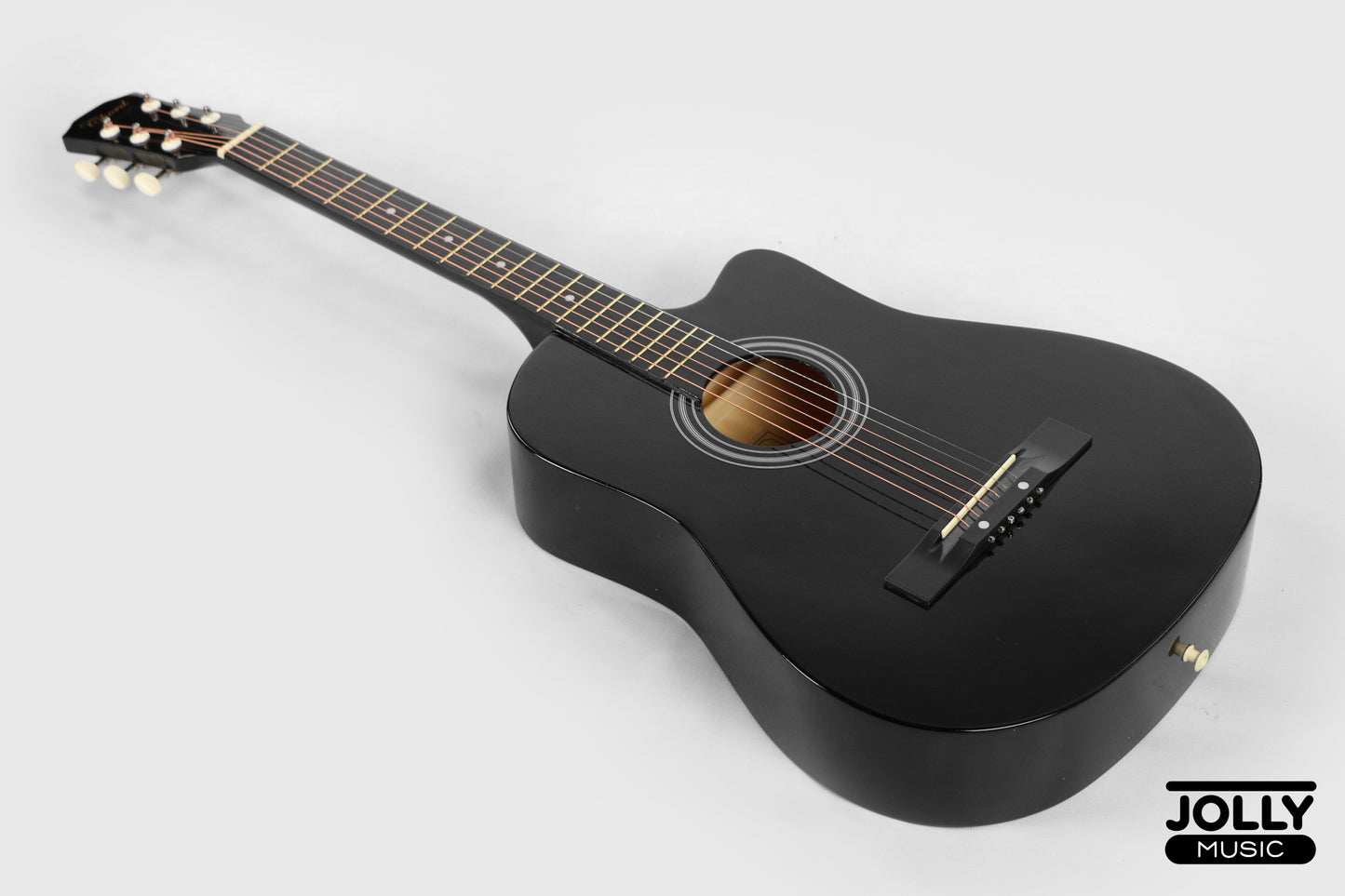 Chard 3850C Acoustic Guitar w/ Truss Rod & Bag - Black