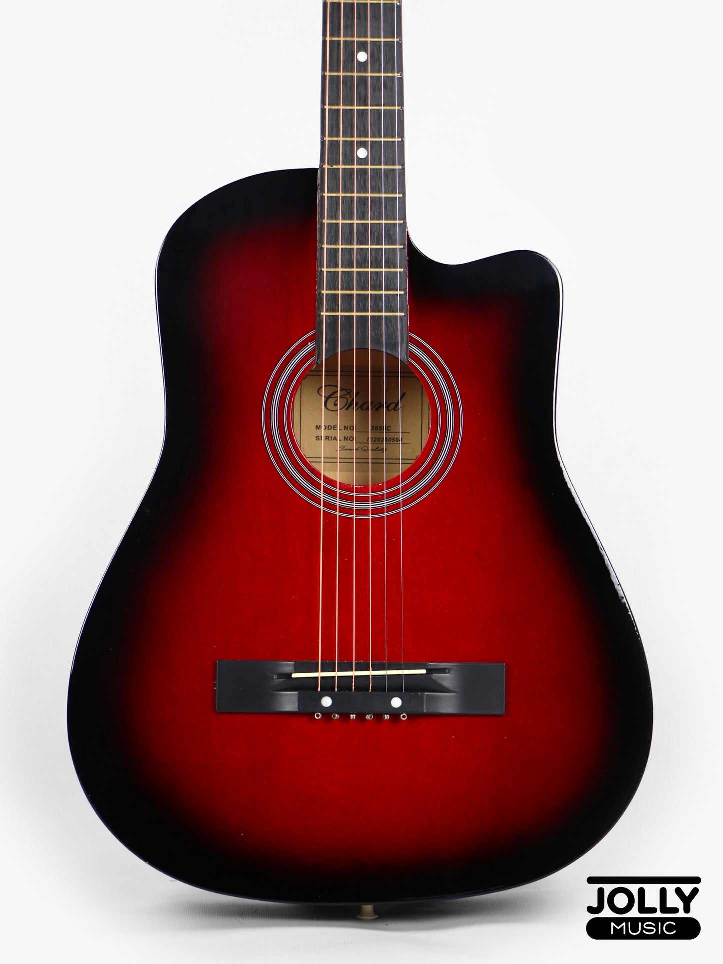 Chard 3850C Acoustic Guitar w/ Truss Rod & Bag - Red Sunburst