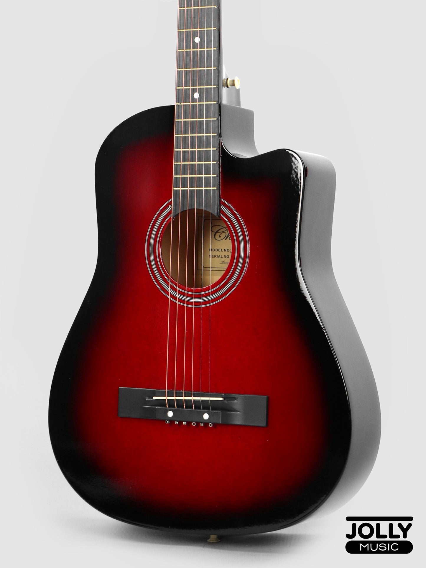 Chard 3850C Acoustic Guitar w/ Truss Rod & Bag - Red Sunburst