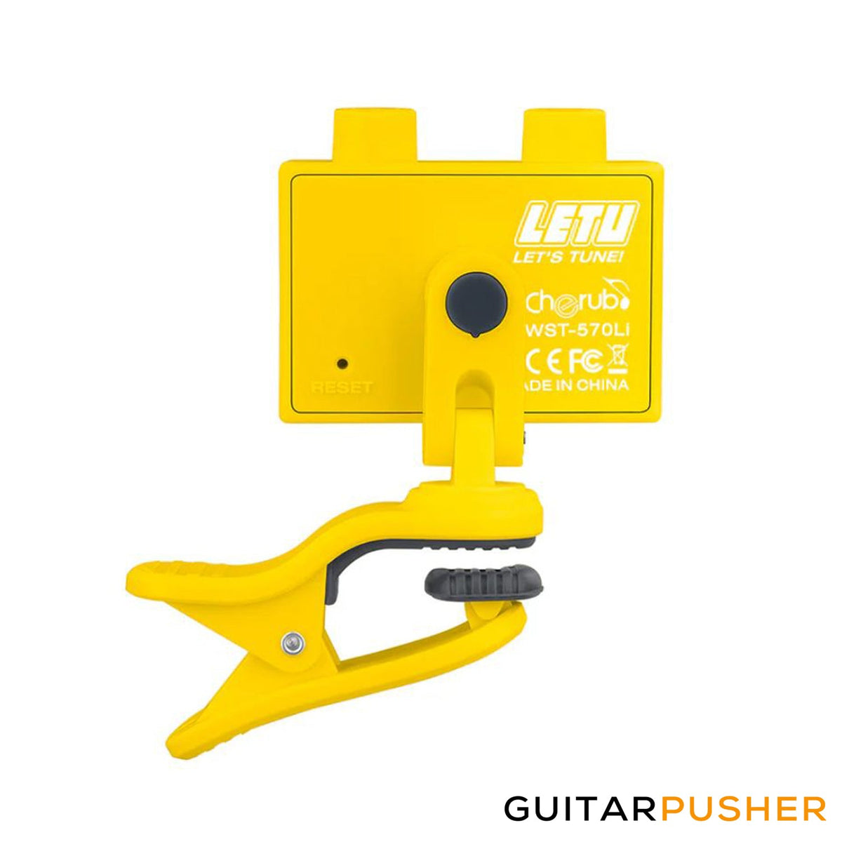 Cherub WST-570Li Rechargeable Clip-On Guitar Tuner w/ Auto-Power Off Feature - Yellow