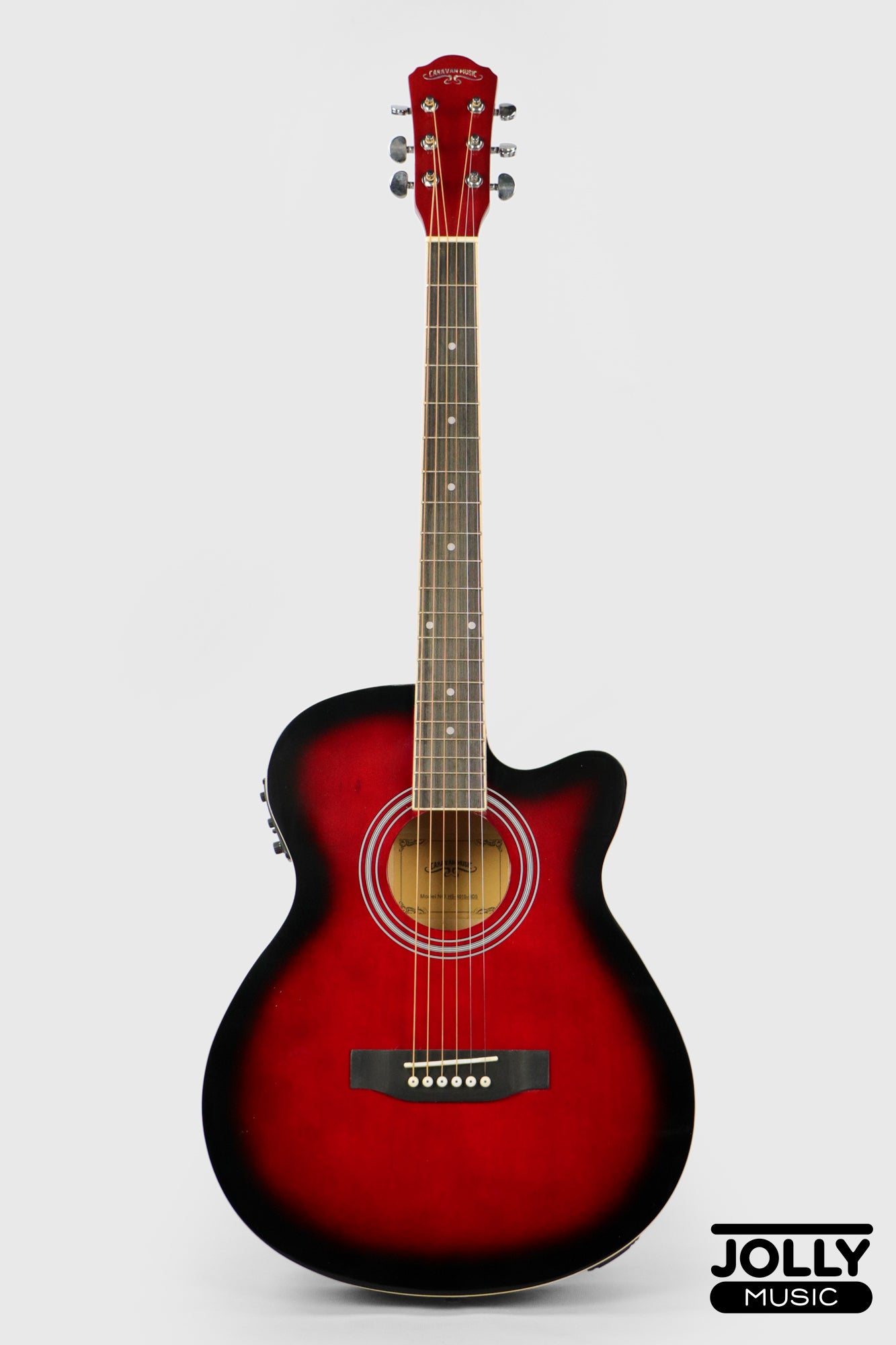 Caravan HS-4010 EQ Acoustic Electric Guitar - Red Burst Gloss Finish
