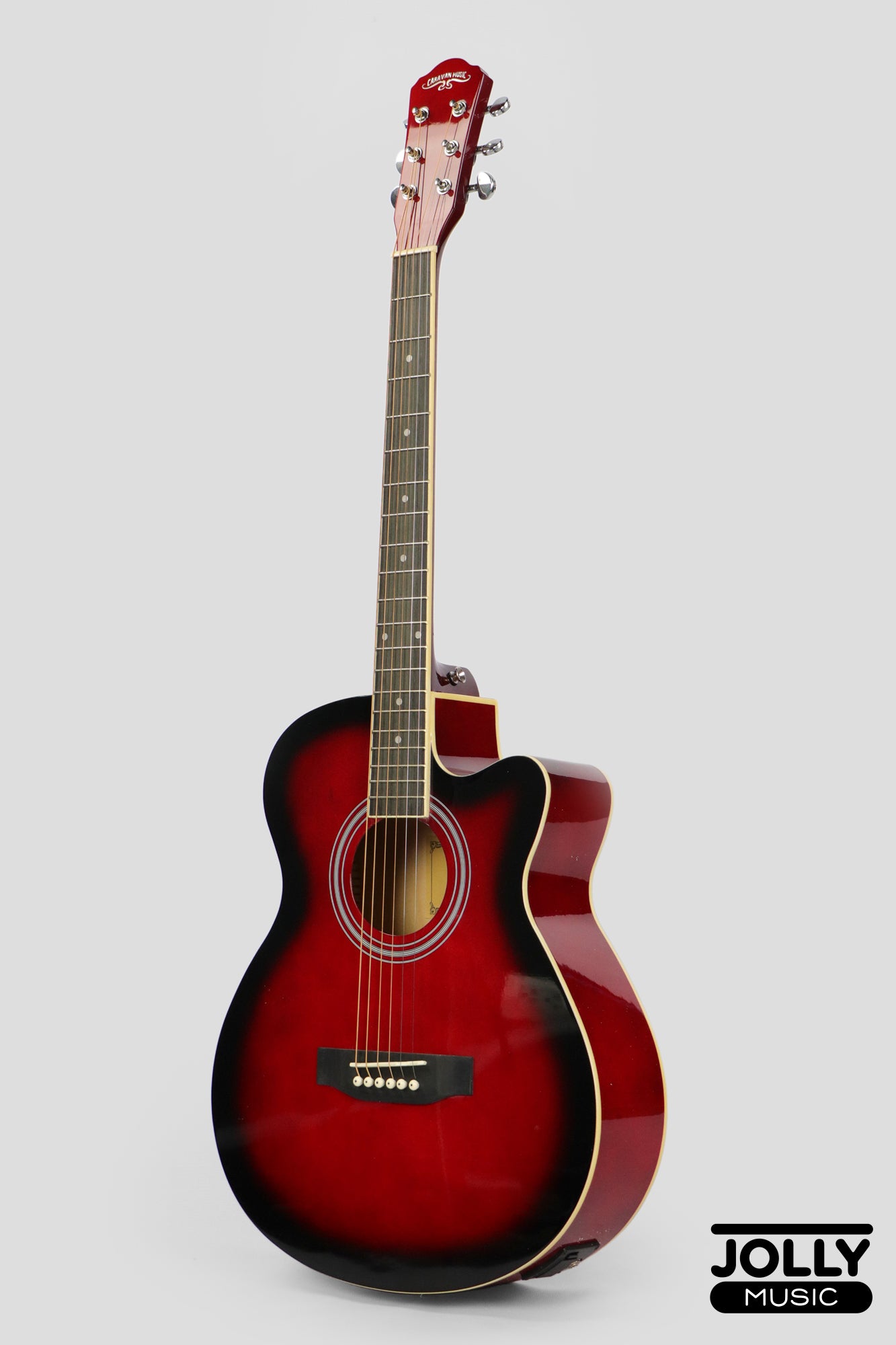 Caravan HS-4010 EQ Acoustic Electric Guitar - Red Burst Gloss Finish