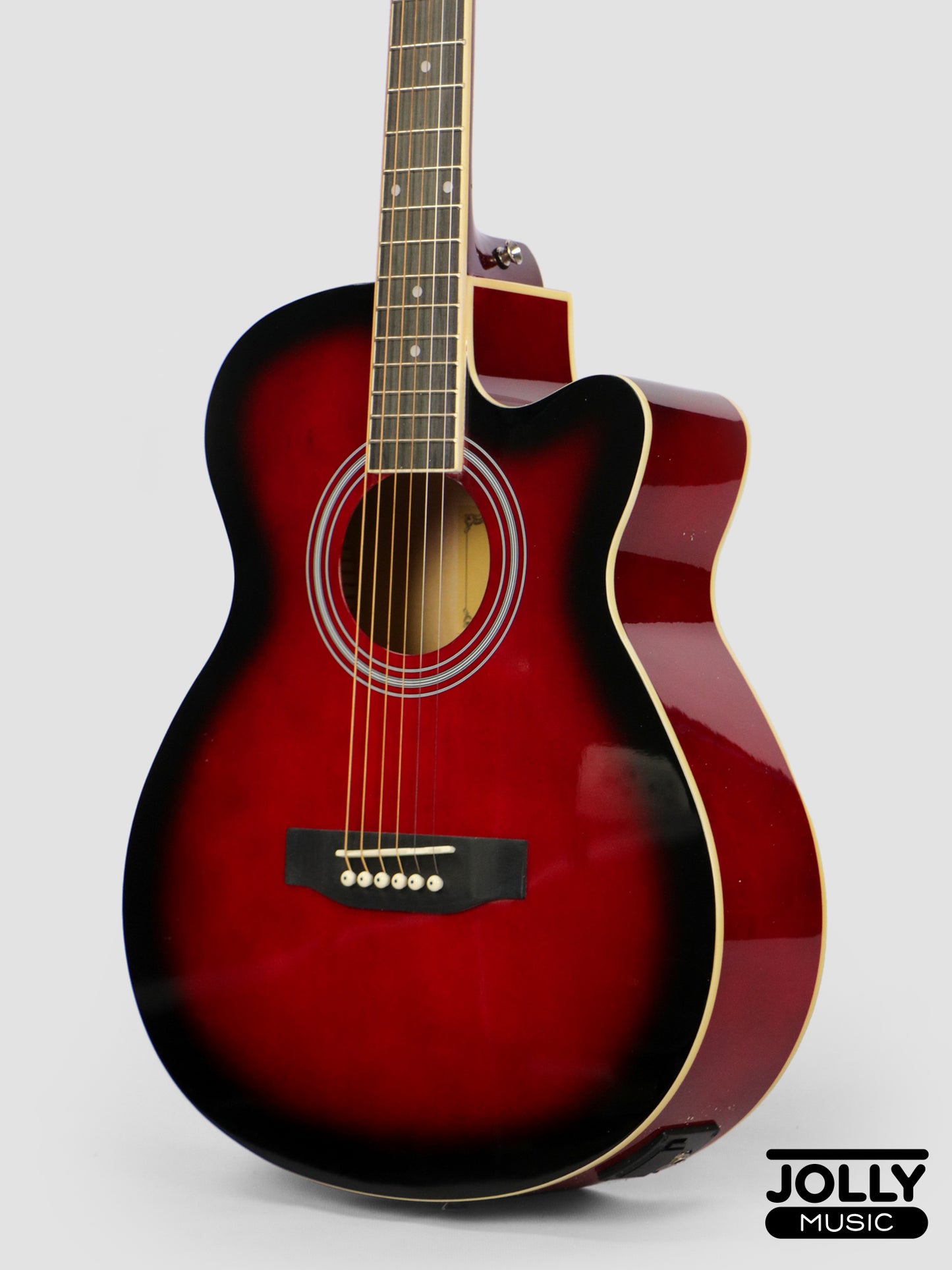 Caravan HS-4010 EQ Acoustic Electric Guitar - Red Burst Gloss Finish