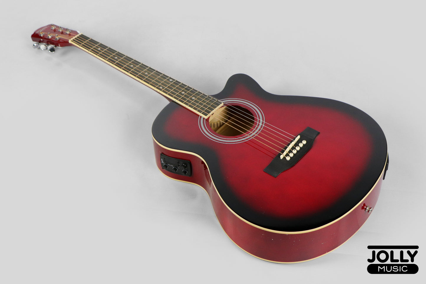 Caravan HS-4010 EQ Acoustic Electric Guitar - Red Burst Gloss Finish