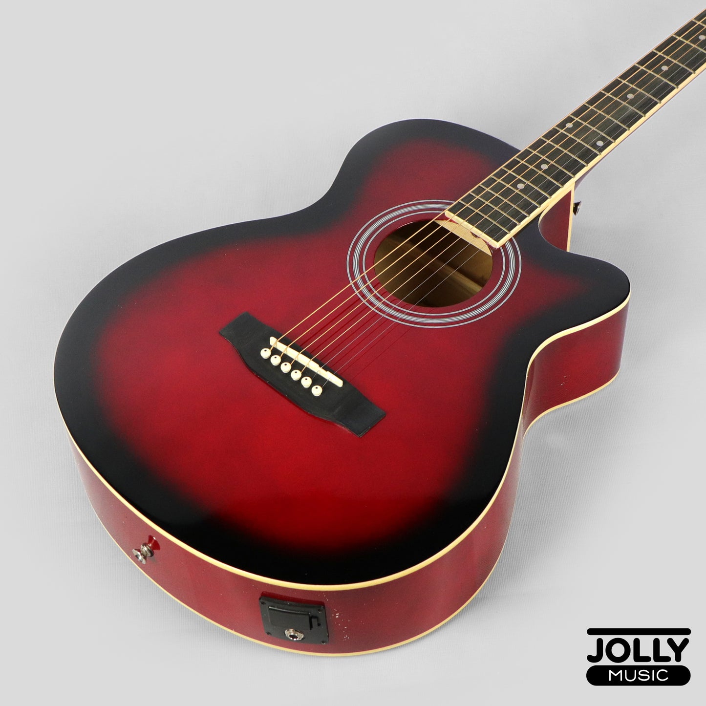 Caravan HS-4010 EQ Acoustic Electric Guitar - Red Burst Gloss Finish