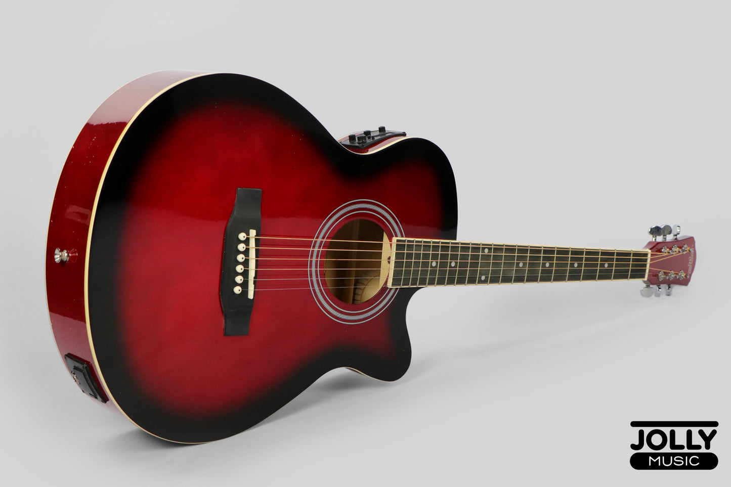 Caravan HS-4010 EQ Acoustic Electric Guitar - Red Burst Gloss Finish