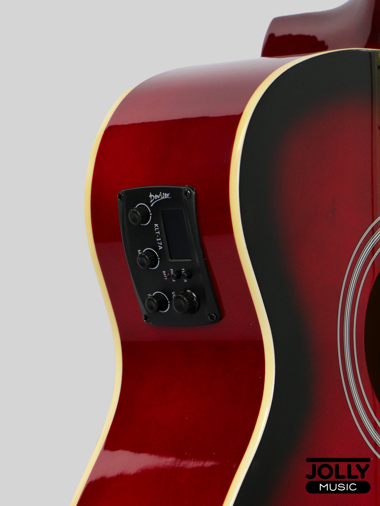 Caravan HS-4010 EQ Acoustic Electric Guitar - Red Burst Gloss Finish