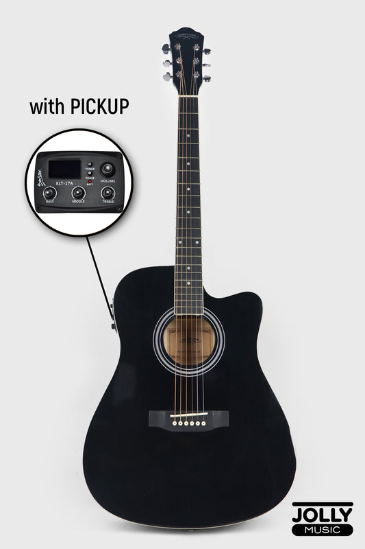 Caravan HS-4111 EQ Acoustic Electric Guitar - Black