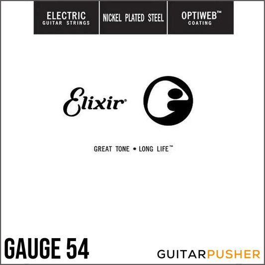 Elixir Electric Nickel Plated Steel Single Electric Guitar String with Optiweb Coating (Gauge 54)