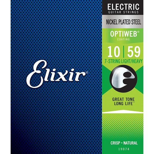Elixir Electric Nickel Plated Steel Special Gauge 7-String Electric Guitar Strings with OPTIWEB Coating