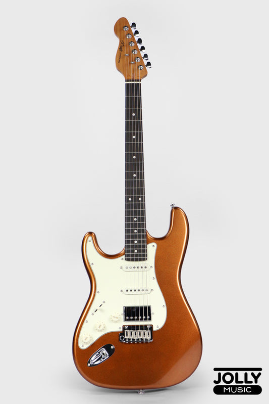 JCraft S-3HC PRO LEFT HAND HSS Strat Rosewood - Shoreline Gold