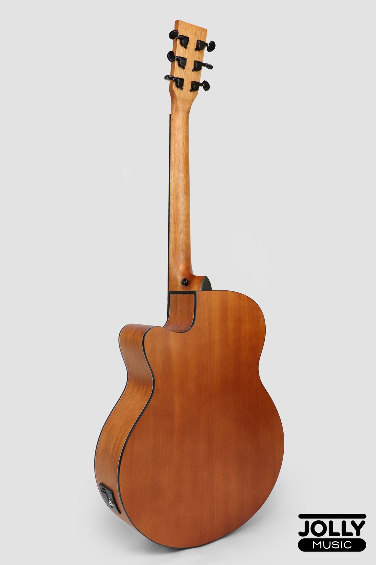 JCraft Troubadour TF-10MCE Small Jumbo All-Mahogany Acoustic-Electric Guitar with soft case