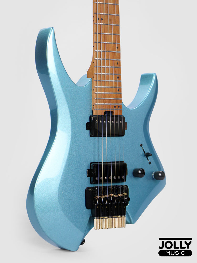JCraft Aeon Headless 7-Str Trem Electric Guitar HT7-3 - Lake Placid Blue