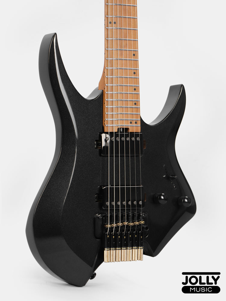JCraft Aeon Headless 7-Str Trem Electric Guitar HT7-3 - Black Metallic