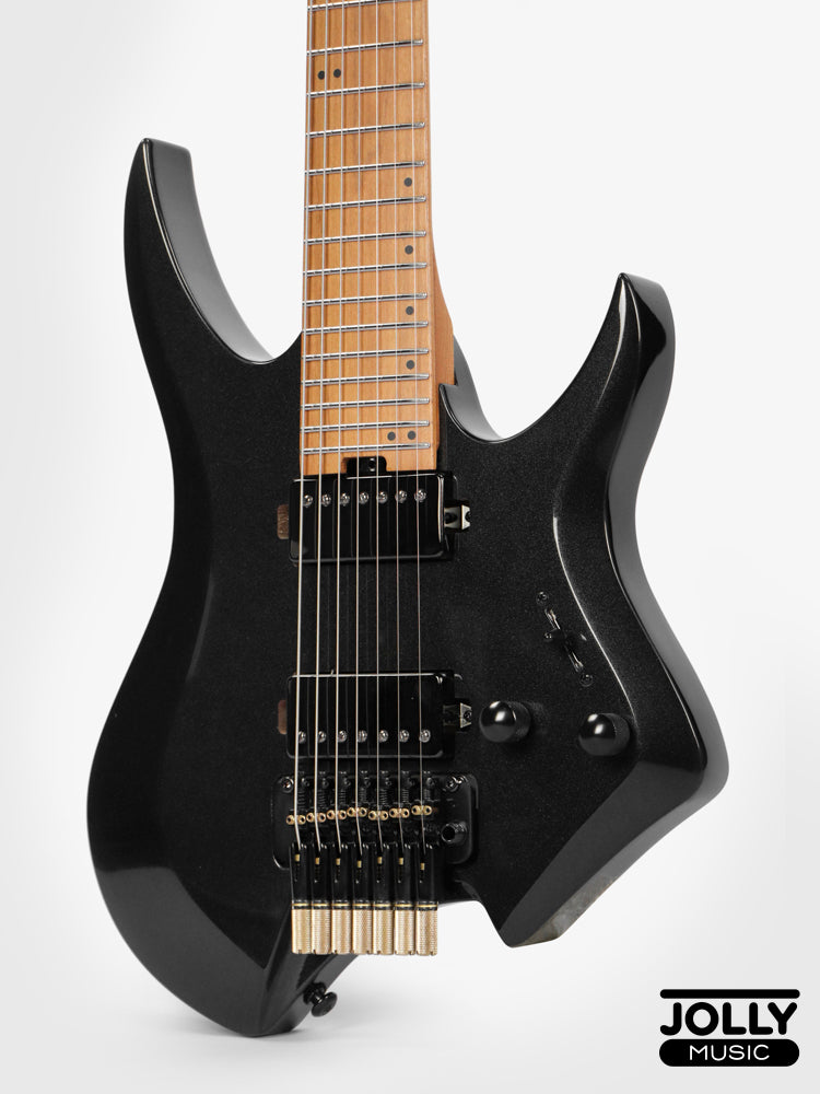 JCraft Aeon Headless 7-Str Trem Electric Guitar HT7-3 - Black Metallic