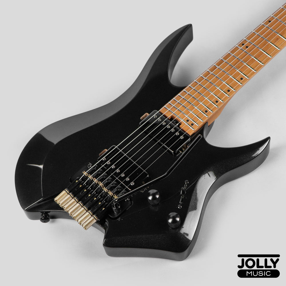 JCraft Aeon Headless 7-Str Trem Electric Guitar HT7-3 - Black Metallic