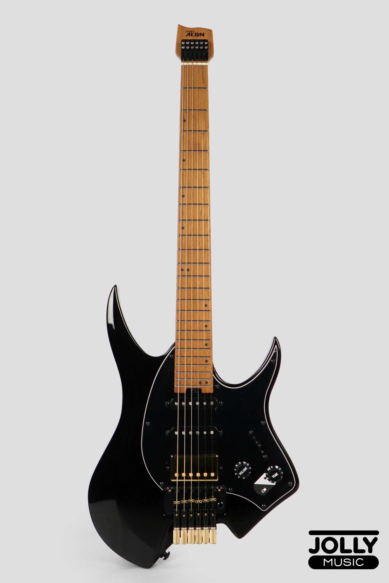 JCraft Aeon Headless Fusion HSS Electric Guitar HTP-3 - Black Gold