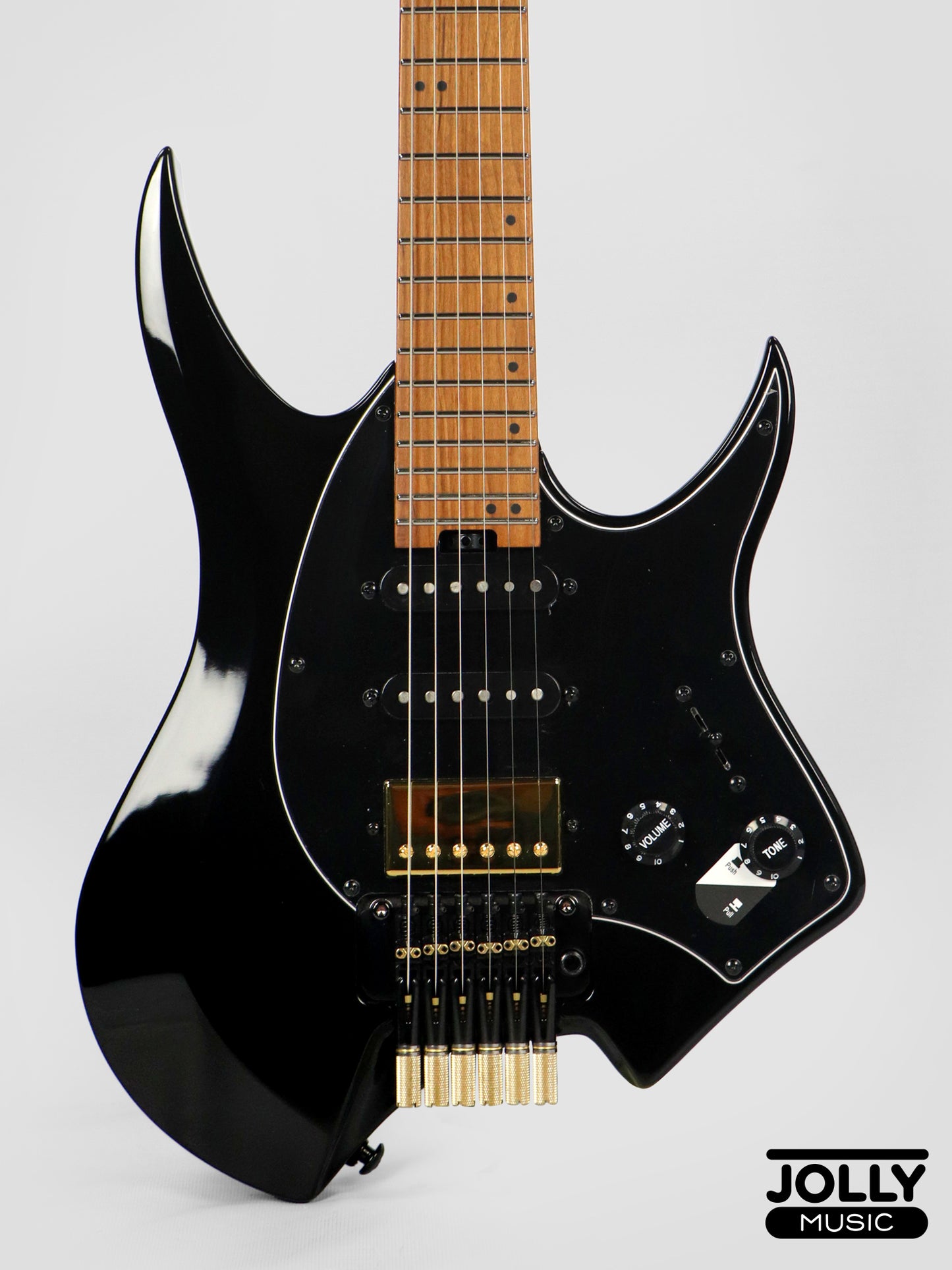 JCraft Aeon Headless Fusion HSS Electric Guitar HTP-3 - Black Gold