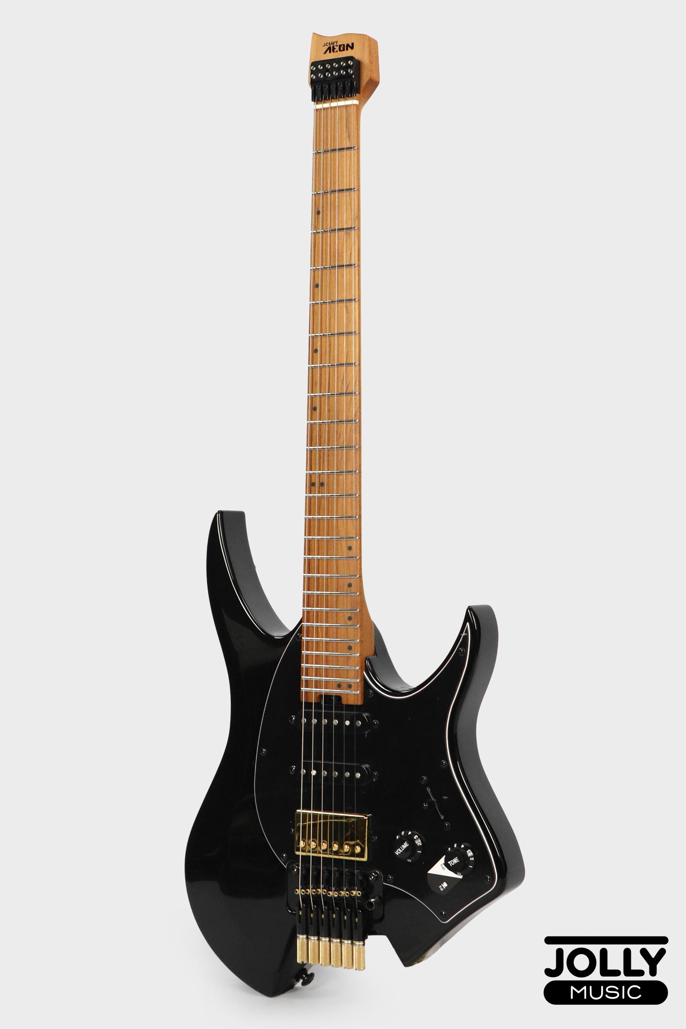 JCraft Aeon Headless Fusion HSS Electric Guitar HTP-3 - Black Gold