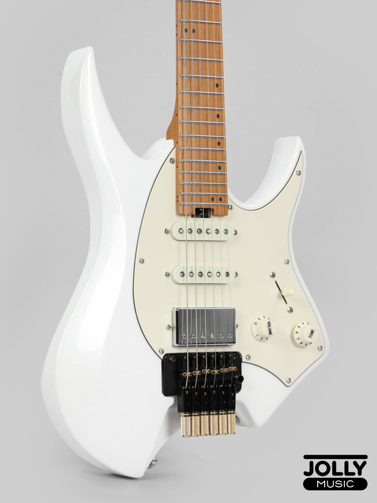 JCraft Aeon Headless Fusion HSS Electric Guitar HTP-3 - Pearl White Metallic