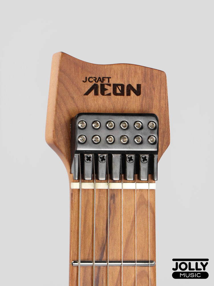 JCraft Aeon Flame Top Headless Electric Guitar Locking Tremolo Stainless HTR-3 - Flame Blue (Veneer)