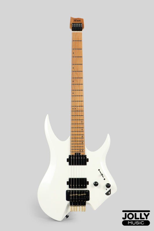 JCraft Aeon Headless Electric Guitar Locking Tremolo Stainless HTR-3 - Pearl White Metallic