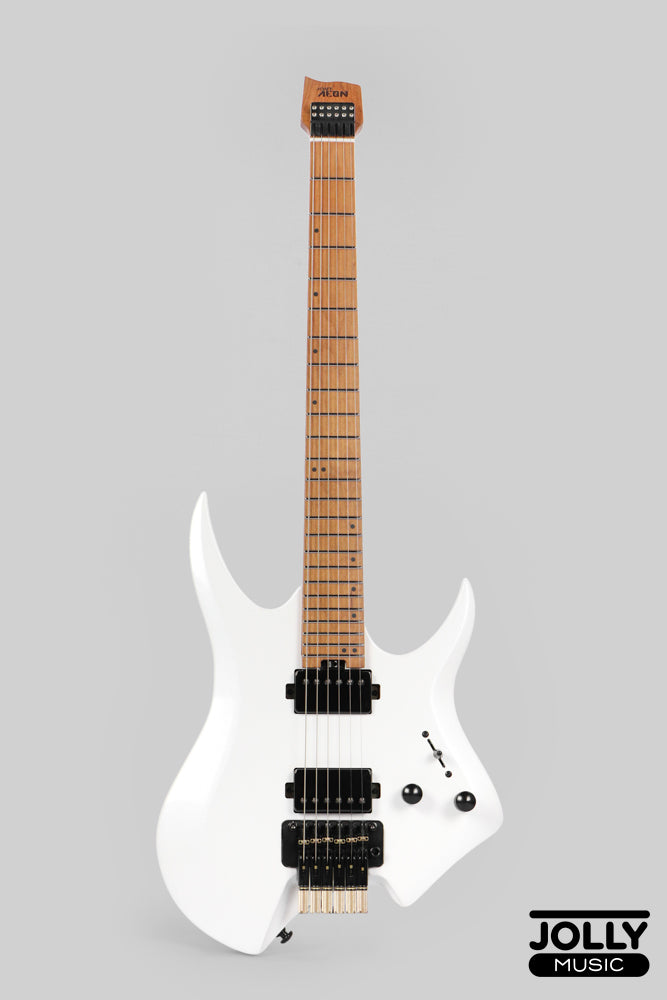 JCraft Aeon Headless Electric Guitar Locking Tremolo Stainless HTR-3 - Pearl White Metallic