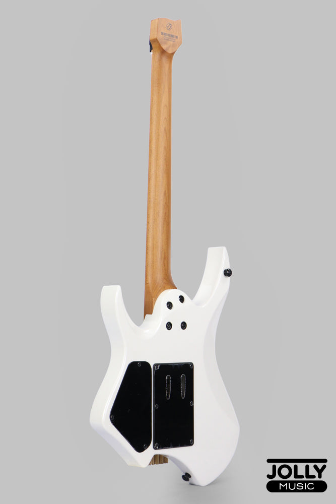 JCraft Aeon Headless Electric Guitar Locking Tremolo Stainless HTR-3 - Pearl White Metallic