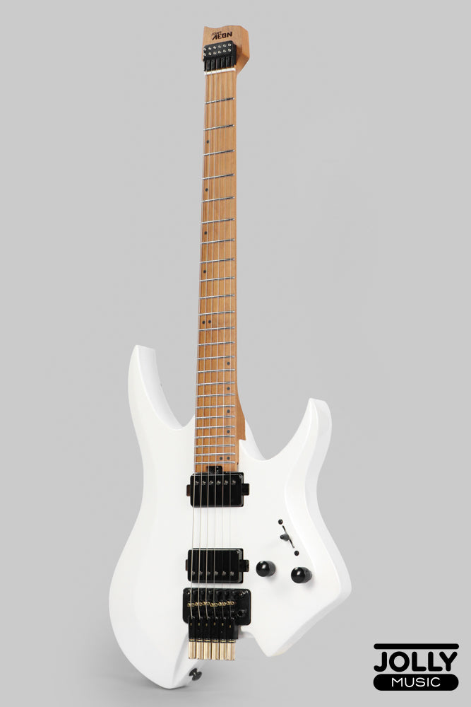 JCraft Aeon Headless Electric Guitar Locking Tremolo Stainless HTR-3 - Pearl White Metallic