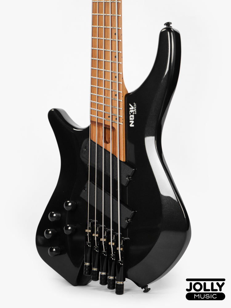 JCraft Aeon Headless LEFT HAND Bass 5-String HBM-3-5 LH - Black Metallic